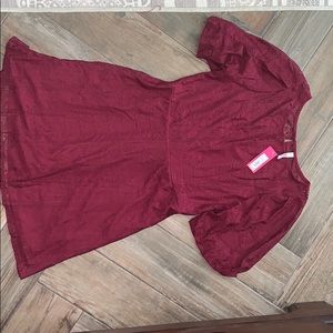 Lace Maroon mini dress